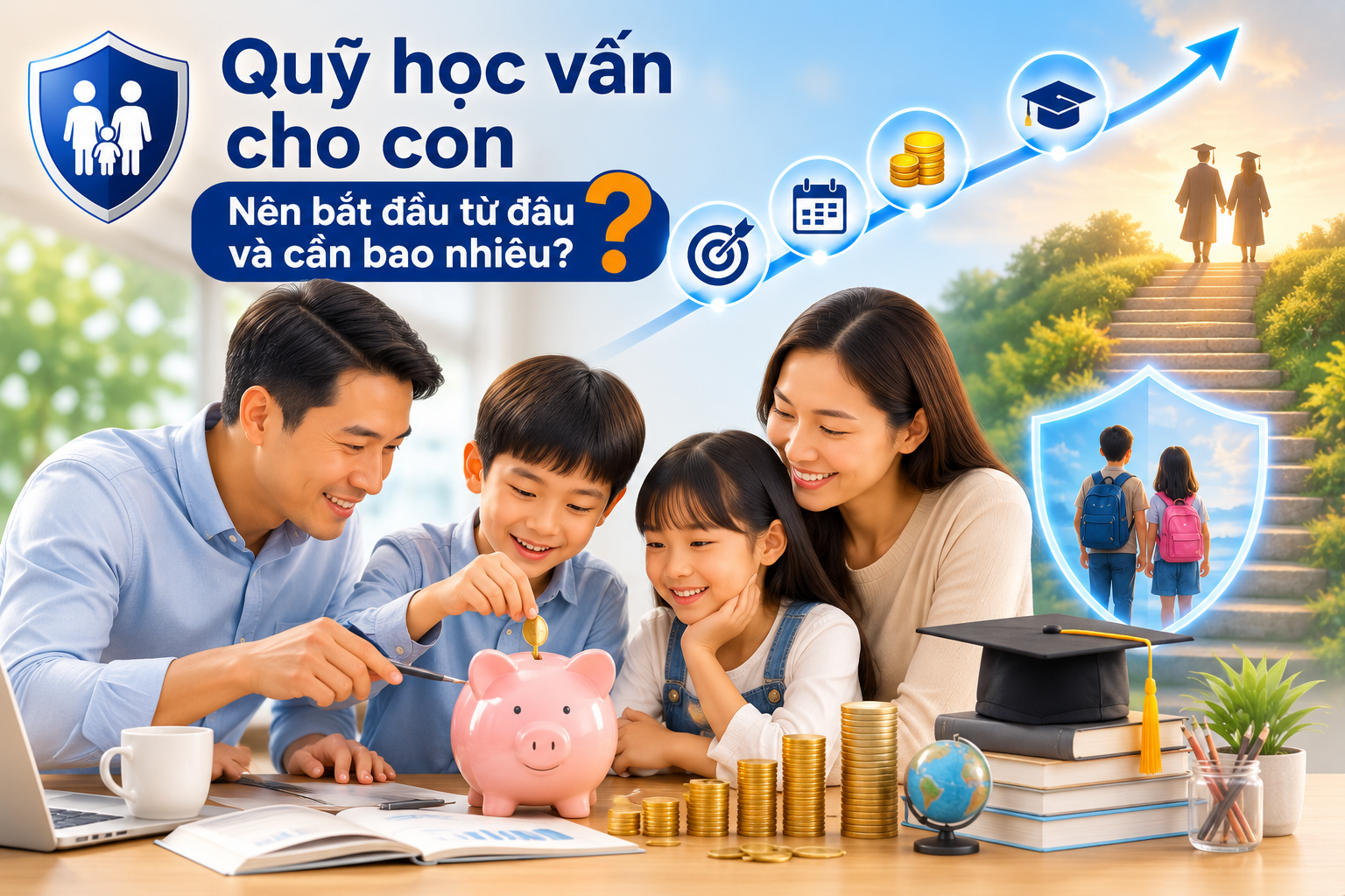 Cần để dành bao nhiêu tiền cho con học đại học? Cách xây Quỹ Học vấn từ sớm